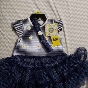 Baby bundle white and denim and blue/white onesie